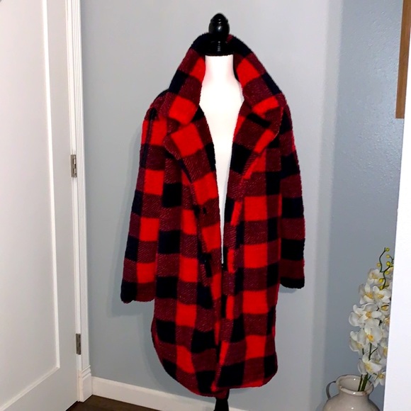 Steve Madden Plaid Sherpa Coat! Size XL! NWT! - Picture 8 of 10